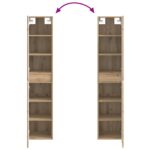 vidaXL Závesná kúpeľňová skriňa Dub artisan 33 x 34,5 x 160 cm – Obrázok 7