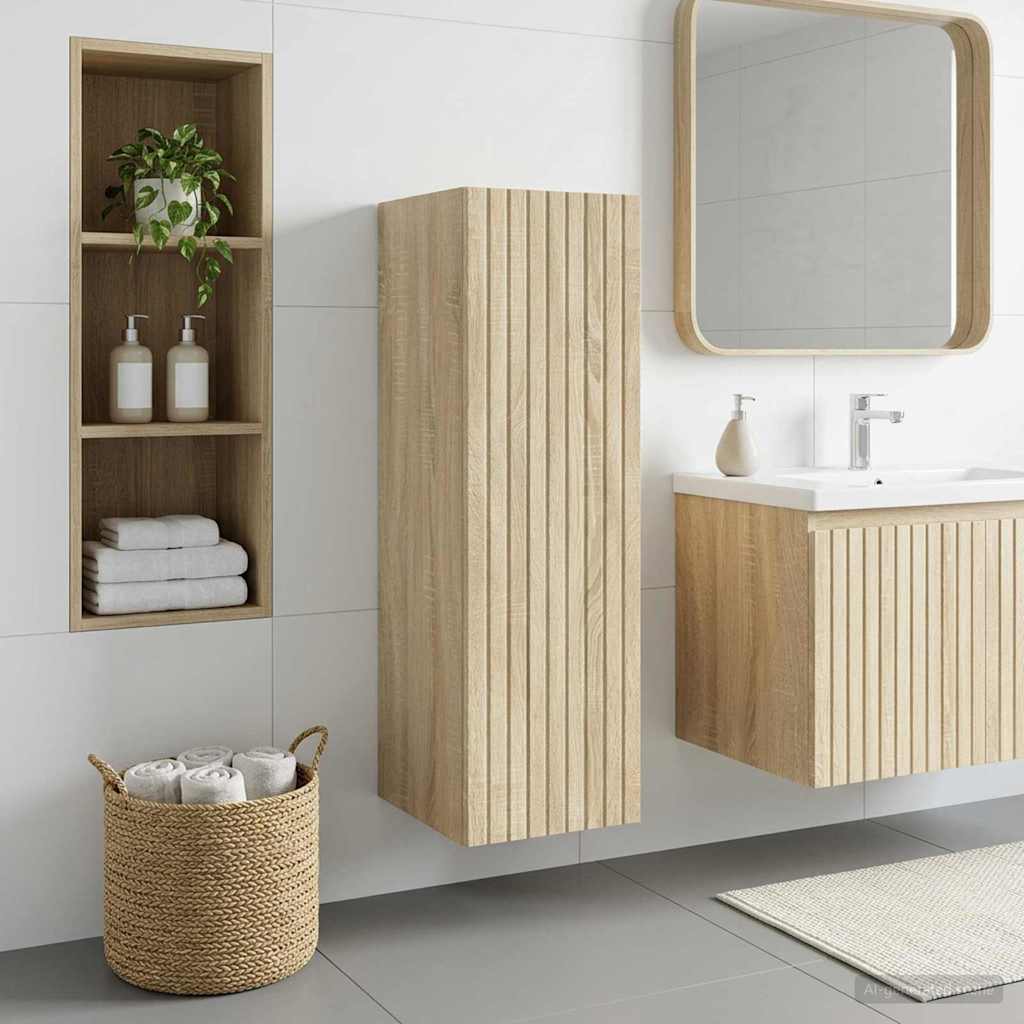 890654_1.jpg vidaXL Závesná kúpeľňová skriňa Dub sonoma 33 x 34,5 x 100 cm – Obrázok 1