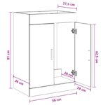 vidaXL Skriňa pod umývadlo do kúpeľne Biela 56 x 37,5 x 81 cm – Obrázok 9