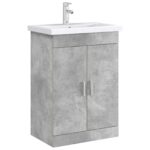 vidaXL Skriňa pod umývadlo do kúpeľne Betónovo sivá 56 x 37,5 x 81 cm – Obrázok 3