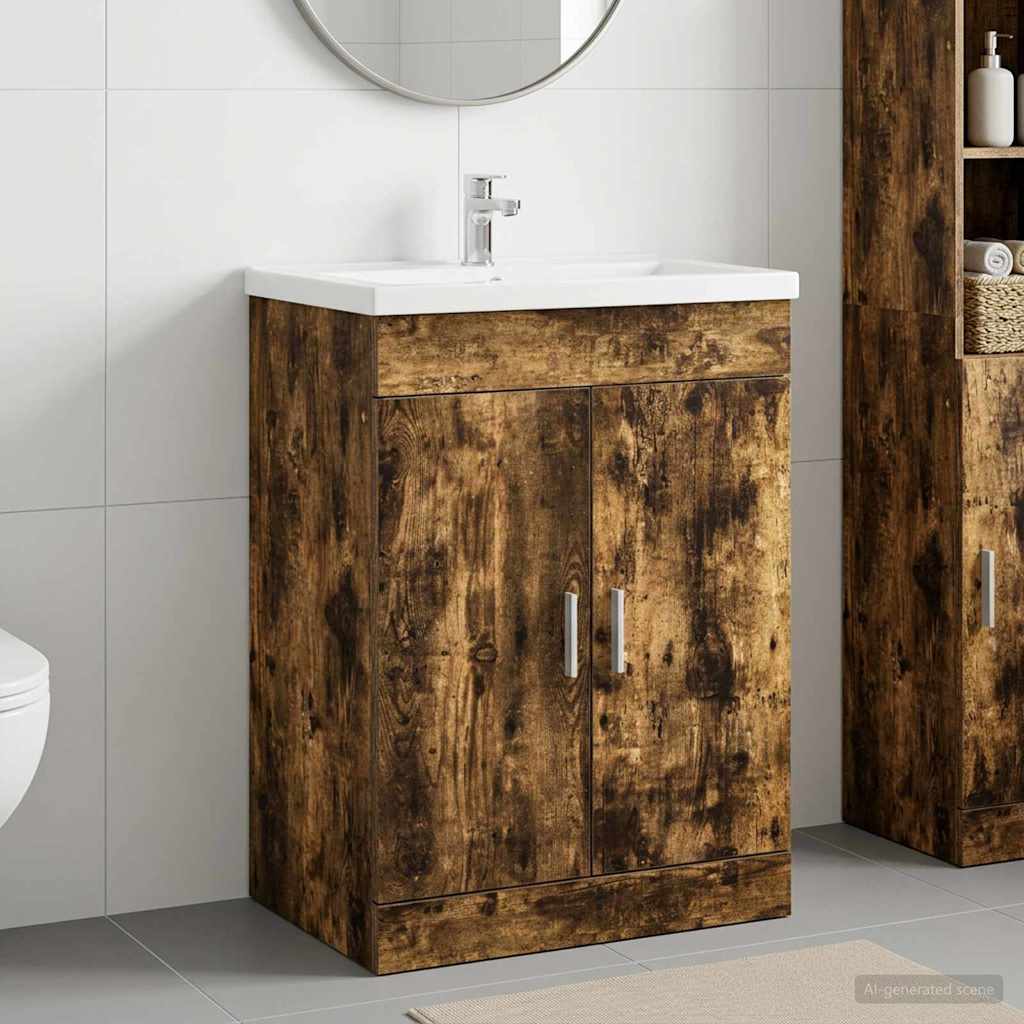 890684_1.jpg vidaXL Skriňa pod umývadlo do kúpeľne Dymový dub 56 x 37,5 x 81 cm – Obrázok 1