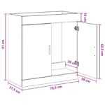 vidaXL Skriňa pod umývadlo do kúpeľne Biela 78,5 x 37,5 x 81 cm – Obrázok 9