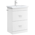 vidaXL Skriňa pod umývadlo do kúpeľne Biela 56 x 37,5 x 81 cm – Obrázok 3