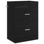 vidaXL Skriňa pod umývadlo do kúpeľne Čierny dub 56 x 37,5 x 81 cm – Obrázok 2