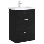 vidaXL Skriňa pod umývadlo do kúpeľne Čierny dub 56 x 37,5 x 81 cm – Obrázok 3