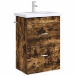 vidaXL Skriňa pod umývadlo do kúpeľne Dymový dub 56 x 37,5 x 81 cm – Obrázok 3