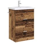 vidaXL Skriňa pod umývadlo do kúpeľne Staré drevo 56 x 37,5 x 81 cm – Obrázok 3