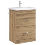 vidaXL Skriňa pod umývadlo do kúpeľne Dub artisan 56 x 37,5 x 81 cm – Obrázok 3