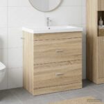 vidaXL Skriňa pod umývadlo do kúpeľne Dub sonoma 78,5 x 37,5 x 81 cm