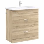 vidaXL Skriňa pod umývadlo do kúpeľne Dub sonoma 78,5 x 37,5 x 81 cm – Obrázok 3