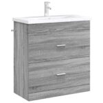 vidaXL Skriňa pod umývadlo do kúpeľne Sivý Sonoma 78,5 x 37,5 x 81 cm – Obrázok 3