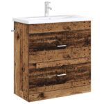 vidaXL Skriňa pod umývadlo do kúpeľne Staré drevo 78,5 x 37,5 x 81 cm – Obrázok 3