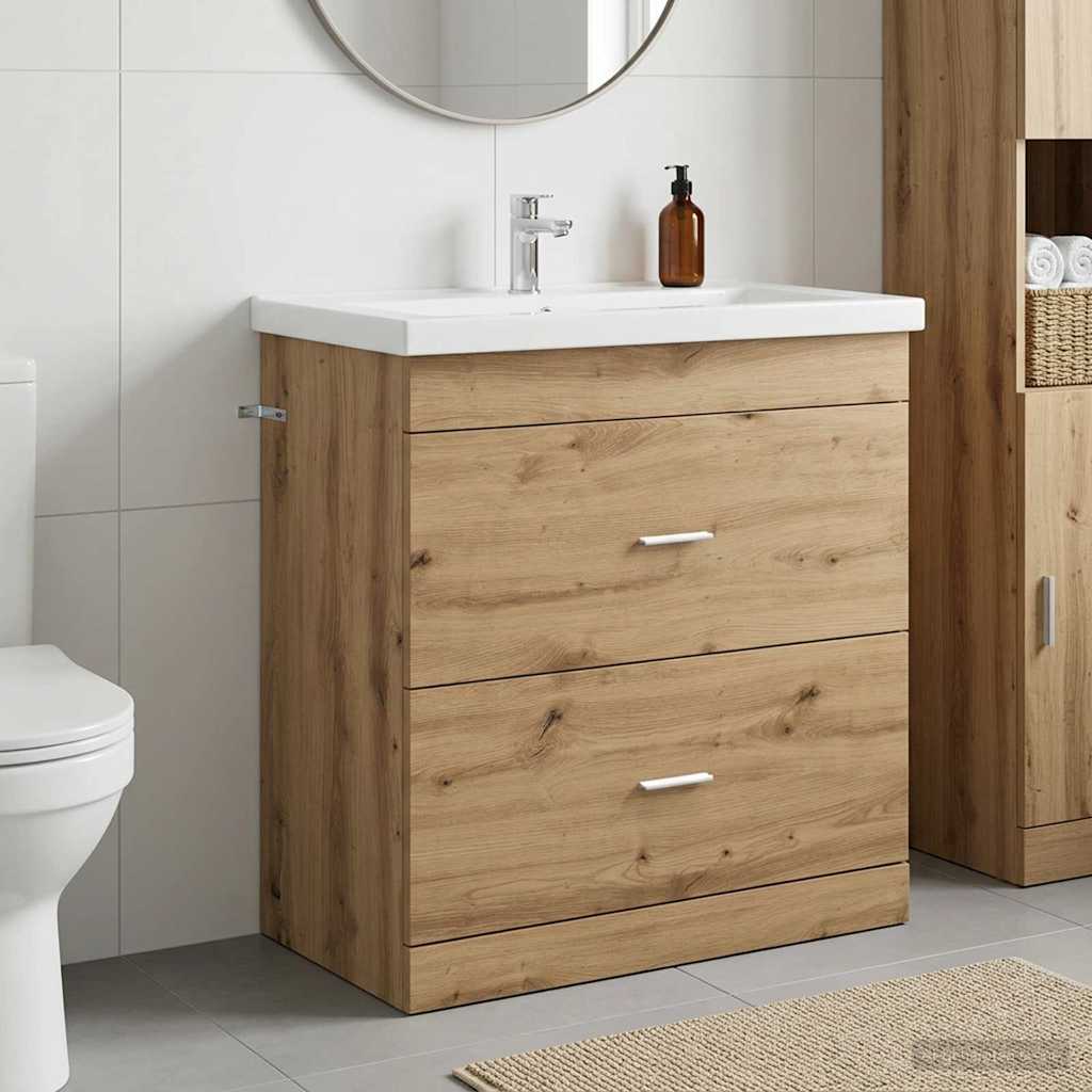 890719_1.jpg vidaXL Skriňa pod umývadlo do kúpeľne Dub artisan 78,5 x 37,5 x 81 cm – Obrázok 1