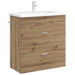 vidaXL Skriňa pod umývadlo do kúpeľne Dub artisan 78,5 x 37,5 x 81 cm – Obrázok 3