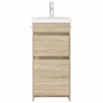 vidaXL Kúpeľňová skrinka s umývadlom Dub sonoma 42 x 40 x 84,5 cm – Obrázok 3