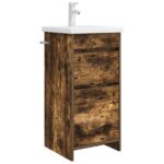 vidaXL Kúpeľňová skrinka s umývadlom Dymový dub 42 x 40 x 84,5 cm – Obrázok 2