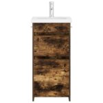 vidaXL Kúpeľňová skrinka s umývadlom Dymový dub 42 x 40 x 84,5 cm – Obrázok 3