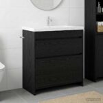 vidaXL Skriňa pod umývadlo do kúpeľne Čierny dub 78,5 x 37,5 x 81 cm
