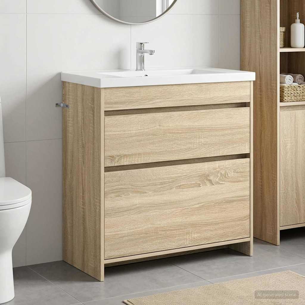 890738_1.jpg vidaXL Skriňa pod umývadlo do kúpeľne Dub sonoma 78,5 x 37,5 x 81 cm – Obrázok 1