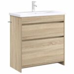 vidaXL Skriňa pod umývadlo do kúpeľne Dub sonoma 78,5 x 37,5 x 81 cm – Obrázok 3