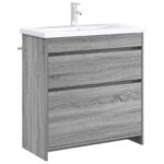 vidaXL Skriňa pod umývadlo do kúpeľne Sivý Sonoma 78,5 x 37,5 x 81 cm – Obrázok 3