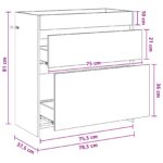 vidaXL Skriňa pod umývadlo do kúpeľne Staré drevo 78,5 x 37,5 x 81 cm – Obrázok 8