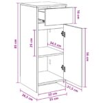 vidaXL Kúpeľňová skriňa Dymový dub 35 x 36,5 x 85 cm Kompozitné drevo – Obrázok 9