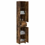 vidaXL Kúpeľňová skriňa Dymový dub 30 x 33 x 190 cm Kompozitné drevo – Obrázok 3