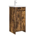 vidaXL Kúpeľňová skrinka s umývadlom Dymový dub 42 x 40 x 84,5 cm – Obrázok 2
