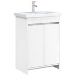 vidaXL Skriňa pod umývadlo do kúpeľne Biela 56 x 37,5 x 81 cm – Obrázok 3