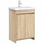 vidaXL Skriňa pod umývadlo do kúpeľne Dub sonoma 56 x 37,5 x 81 cm – Obrázok 3