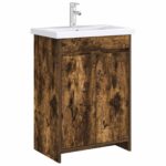 vidaXL Skriňa pod umývadlo do kúpeľne Dymový dub 56 x 37,5 x 81 cm – Obrázok 3