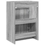 vidaXL Skriňa pod umývadlo do kúpeľne Sivý Sonoma 56 x 37,5 x 81 cm – Obrázok 6