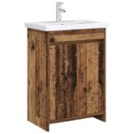 vidaXL Skriňa pod umývadlo do kúpeľne Staré drevo 56 x 37,5 x 81 cm – Obrázok 3