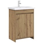 vidaXL Skriňa pod umývadlo do kúpeľne Dub artisan 56 x 37,5 x 81 cm – Obrázok 3