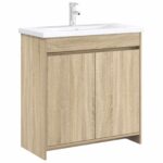 vidaXL Skriňa pod umývadlo do kúpeľne Dub sonoma 78,5 x 37,5 x 81 cm – Obrázok 3