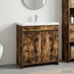 vidaXL Skriňa pod umývadlo do kúpeľne Dymový dub 78,5 x 37,5 x 81 cm