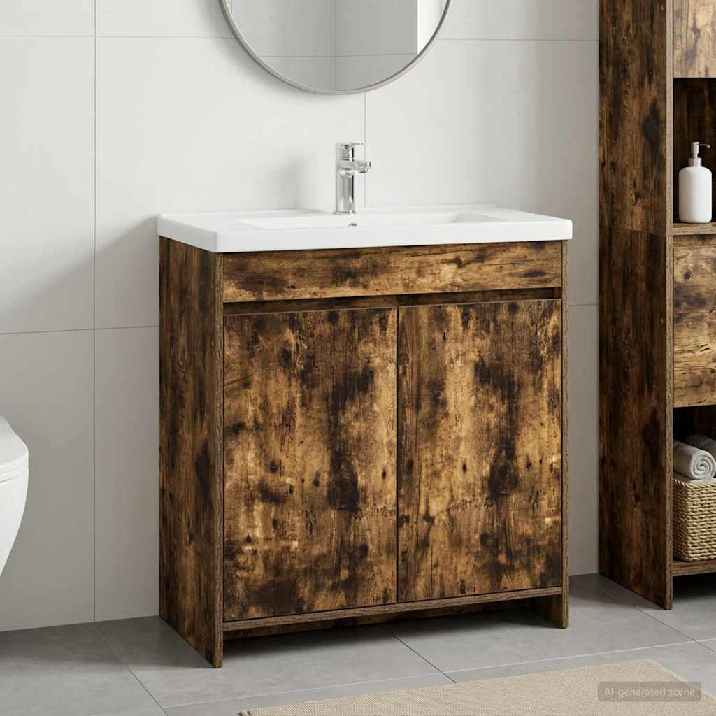 890788_1.jpg vidaXL Skriňa pod umývadlo do kúpeľne Dymový dub 78,5 x 37,5 x 81 cm – Obrázok 1