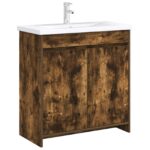 vidaXL Skriňa pod umývadlo do kúpeľne Dymový dub 78,5 x 37,5 x 81 cm – Obrázok 3