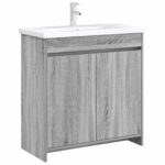 vidaXL Skriňa pod umývadlo do kúpeľne Sivý Sonoma 78,5 x 37,5 x 81 cm – Obrázok 3