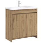 vidaXL Skriňa pod umývadlo do kúpeľne Dub artisan 78,5 x 37,5 x 81 cm – Obrázok 2