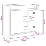 vidaXL Skriňa pod umývadlo do kúpeľne Dub artisan 78,5 x 37,5 x 81 cm – Obrázok 7