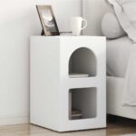 vidaXL Nočný stolík ELST Biela 29,5 x 33,5 x 50 cm Kompozitné drevo