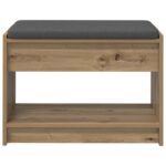 vidaXL Predsieňová lavica s vankúšom Remeselný Dub 63 x 38 x 45 cm – Obrázok 5