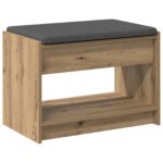 vidaXL Predsieňová lavica s vankúšom Remeselný Dub 63 x 38 x 45 cm – Obrázok 7