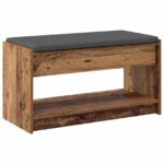 vidaXL Predsieňová lavica s vankúšom Staré drevo 83 x 38 x 45 cm – Obrázok 7