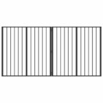 vidaXL Psia brána 2 Panels Čierny 100 x 100 cm Pozinkovaná oceľ – Obrázok 2