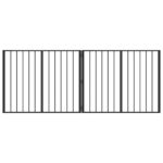 vidaXL Psia brána 2 pcs Čierny 100 x 80 cm Pozinkovaná oceľ – Obrázok 2