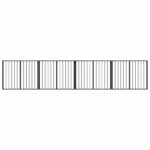 vidaXL Psia brána 4 pcs Čierny 100 x 80 cm Pozinkovaná oceľ – Obrázok 2