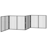 vidaXL Psia brána 4 pcs Čierny 100 x 80 cm Pozinkovaná oceľ – Obrázok 4